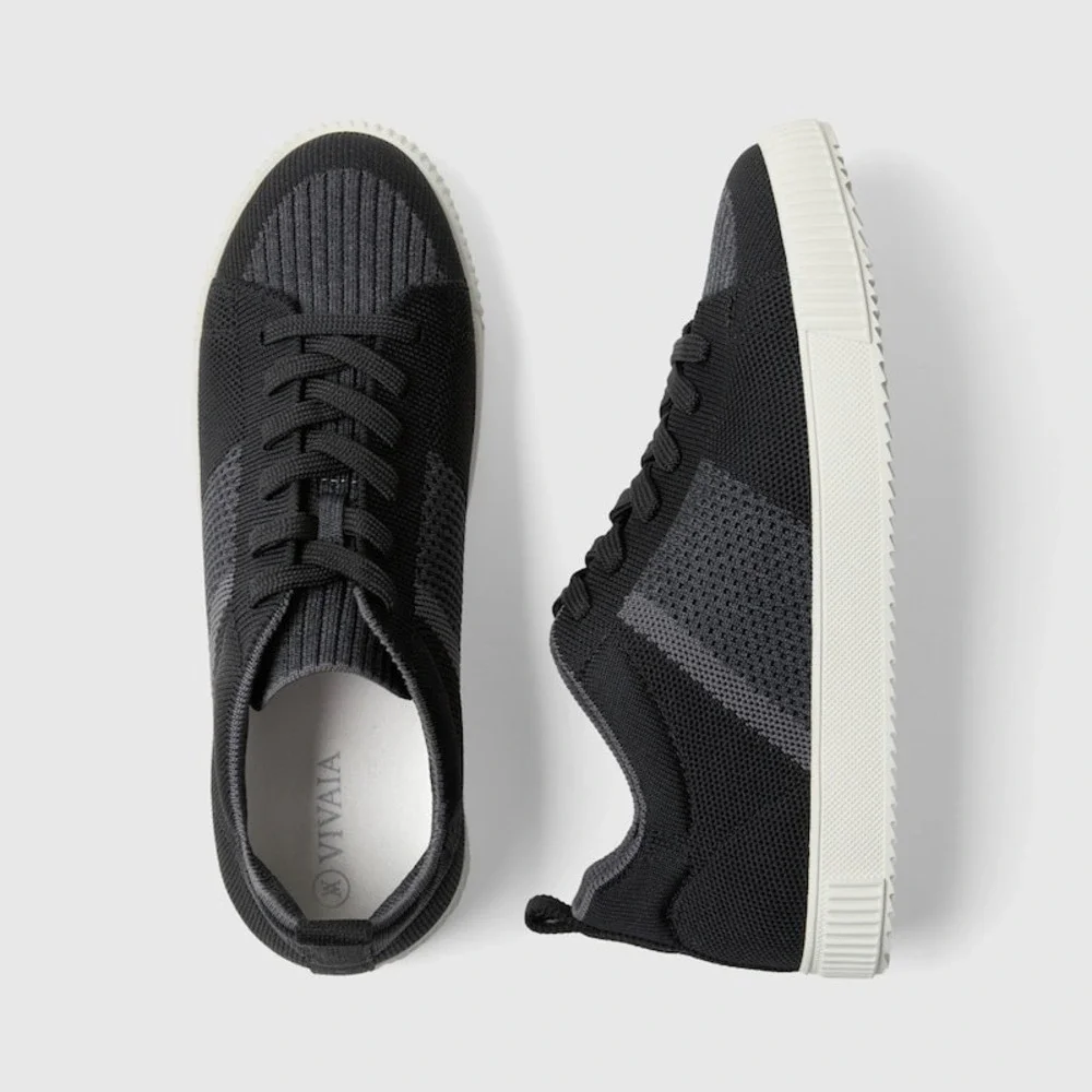 VIVAIA Knit Sneakers Lightweight Casual Shoes Black White Sole‎ Size 9 EUR 40